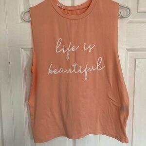 Peach Sleeveless Top - Life is Beautiful